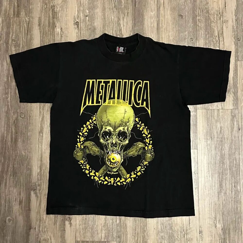 Vintage 2001 Metallica No Leaf Clover Band T Shirt Size Large